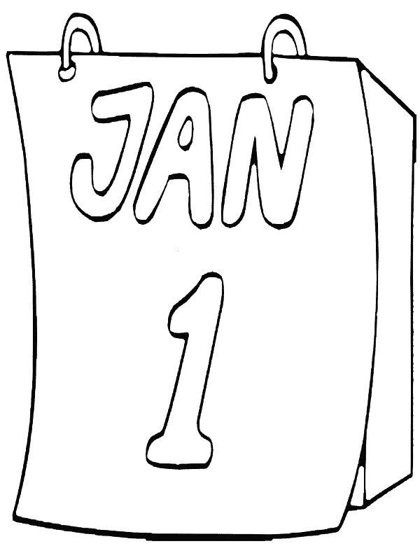 Ausmalbild 1. Januar  