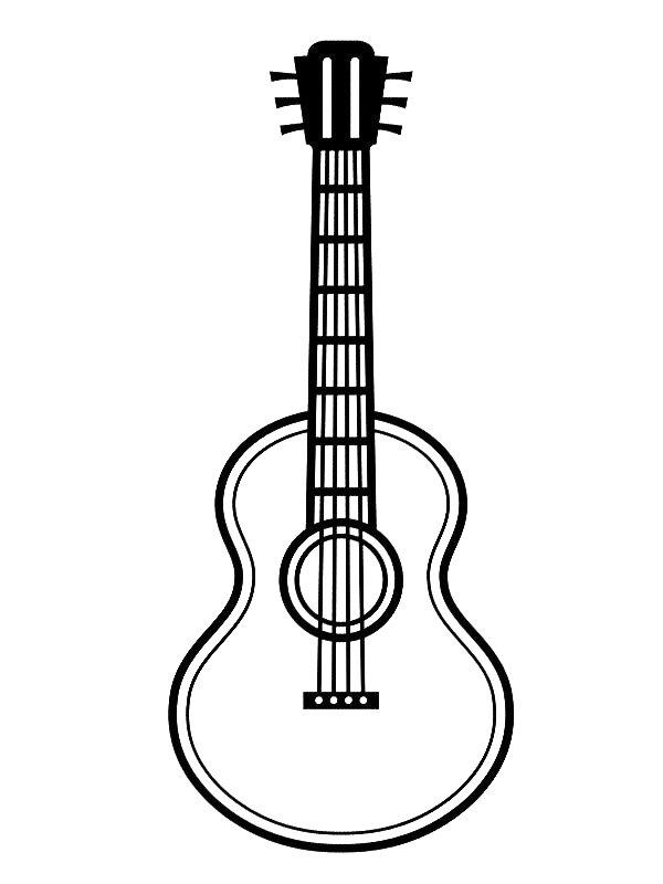 Ausmalbild Akustische Gitarre  