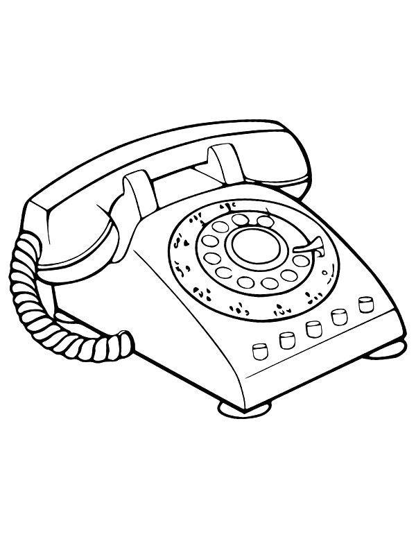 Ausmalbild Altmodisches Telefon  