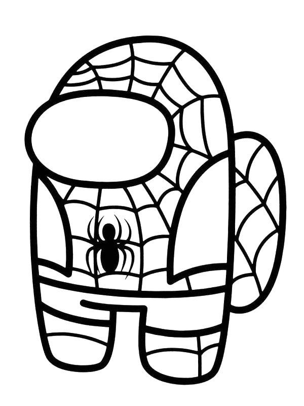 Ausmalbild Among us Spiderman  