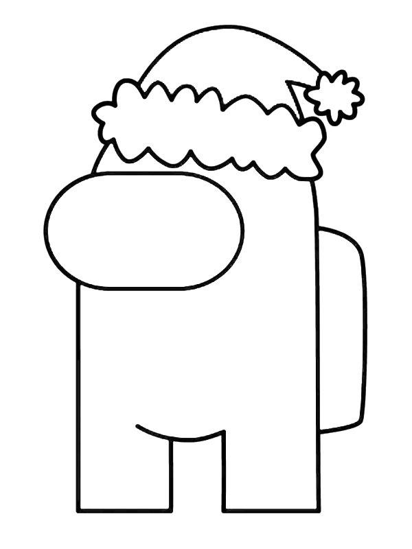 Ausmalbild Among Us Weihnachtsmann  