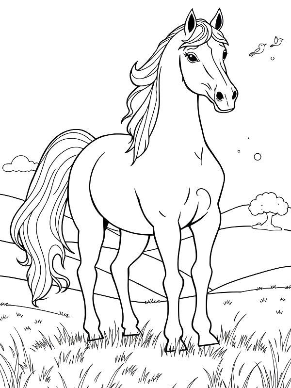 Ausmalbild Andalusisches Pferd  