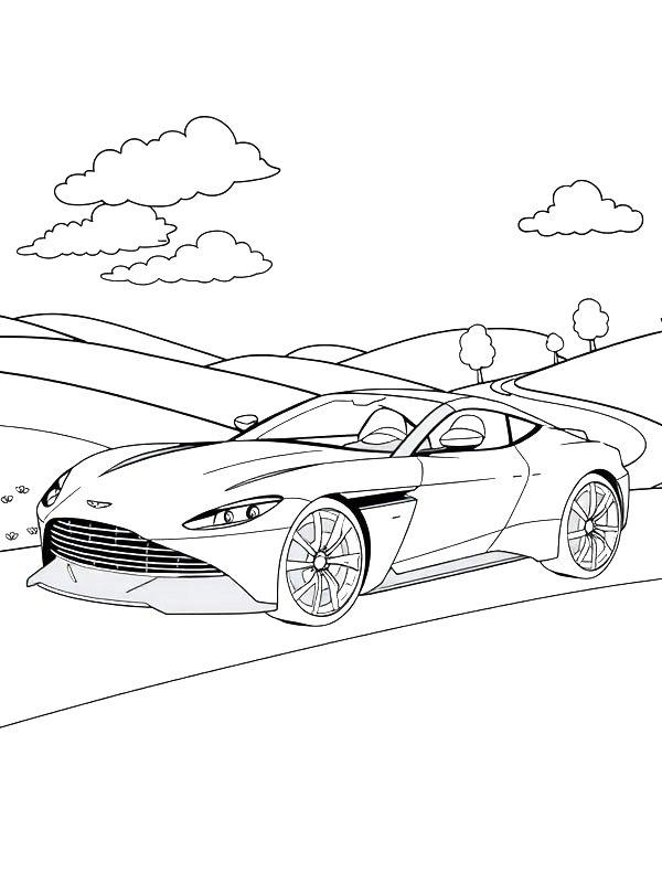 Ausmalbild Aston Martin V12 Vantage  
