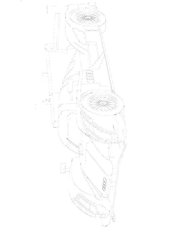 Ausmalbild Audi r18 Rennwagen  