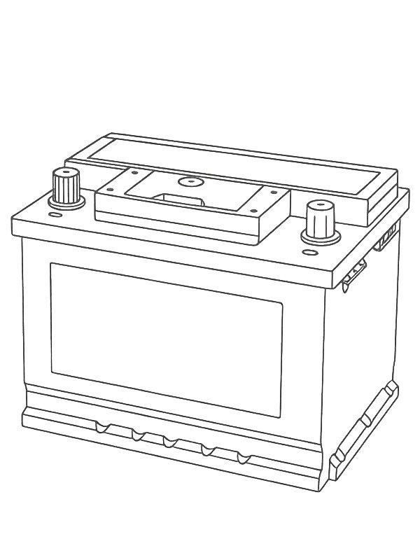 Ausmalbild Autobatterie  