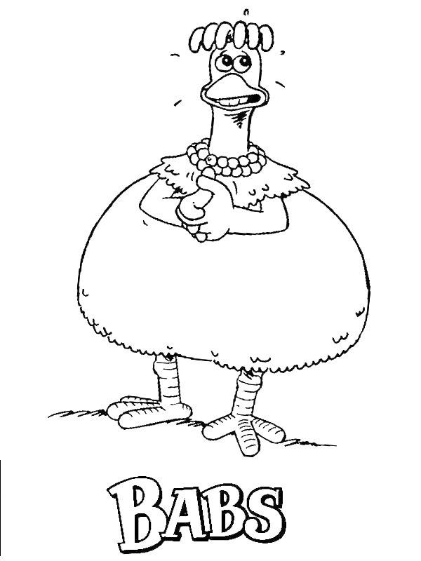 Ausmalbild Babs Chicken Run  