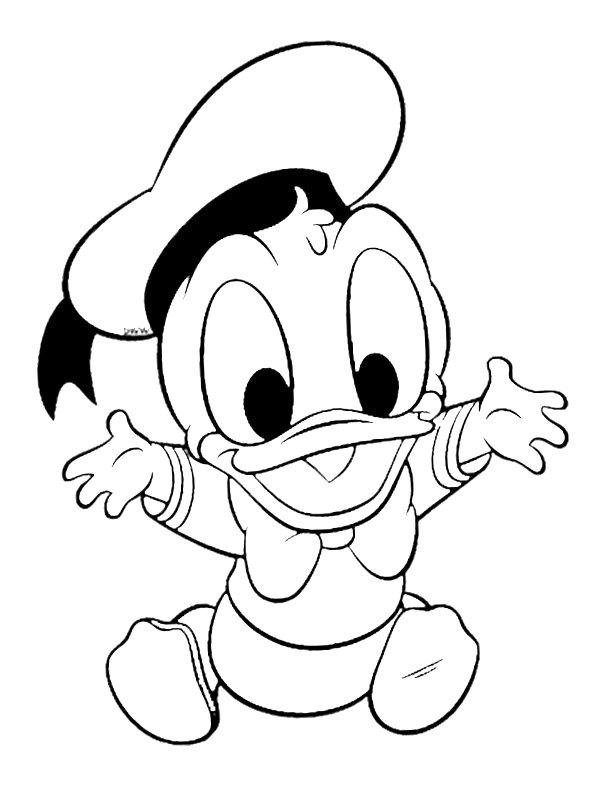 Ausmalbild Baby Donald Duck  