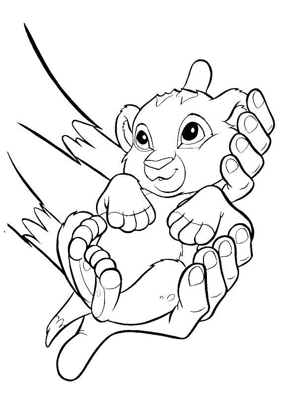 Ausmalbild Baby Simba  