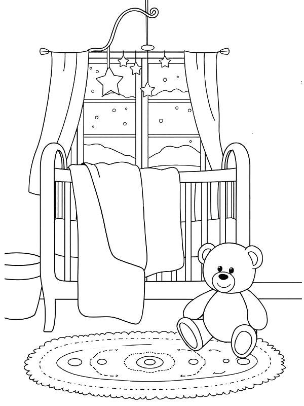Ausmalbild Babyzimmer  