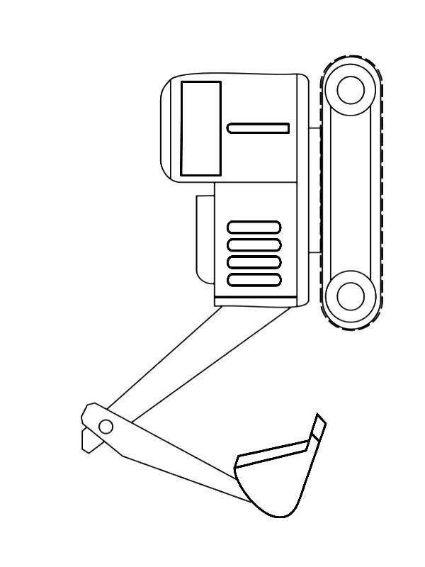 Ausmalbild Bagger für Kleinkinder  