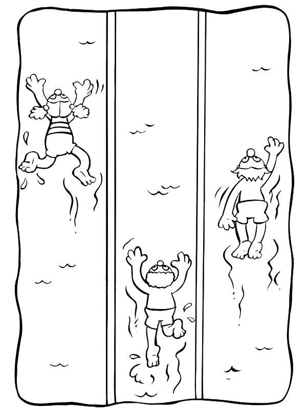 Ausmalbild Bahnenschwimmen  