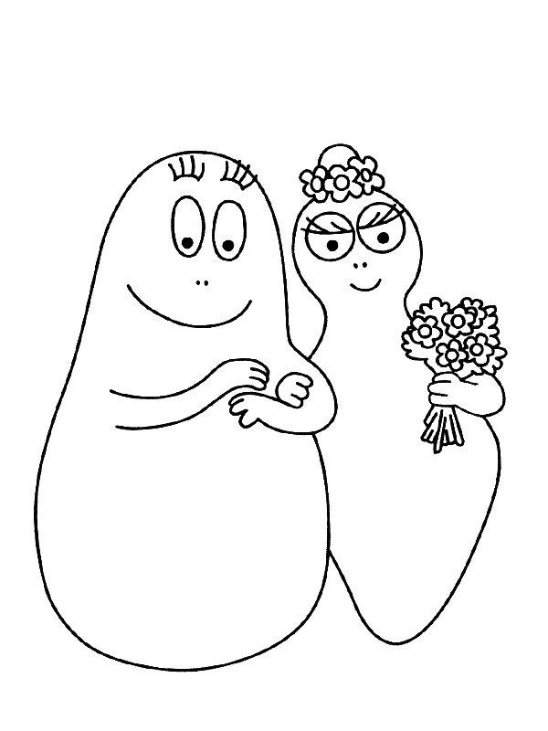 Ausmalbild Barbapapa und Barbamama  