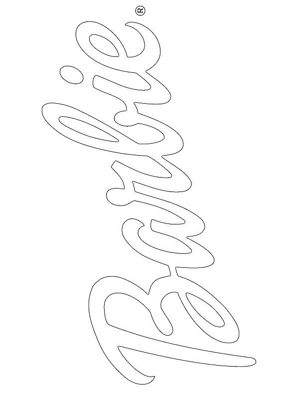 Ausmalbild Barbie logo  