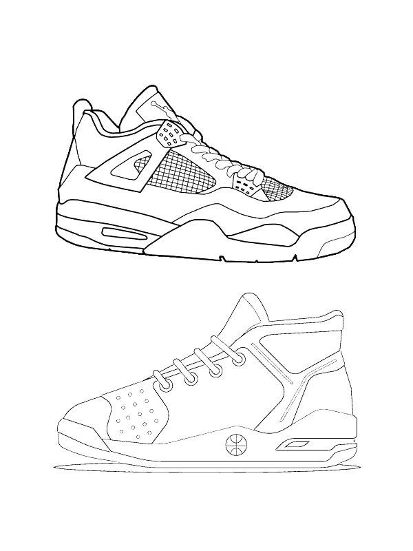 Ausmalbild Basketball-Schuhe  