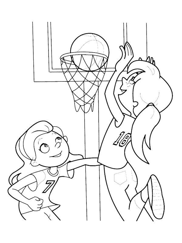 Ausmalbild Basketball spielen  