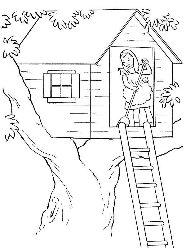 Ausmalbild Baumhaus  