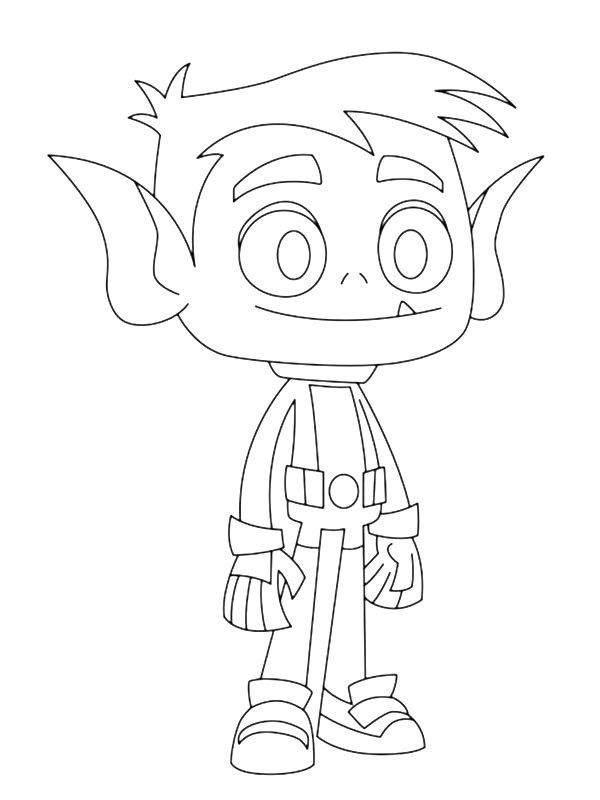 Ausmalbild Beast Boy  