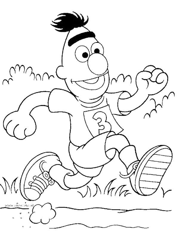 Ausmalbild Bert joggt  