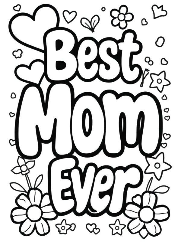 Ausmalbild Best mom ever  