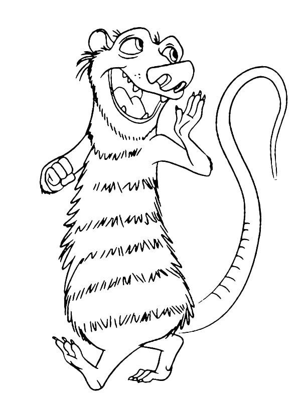 Ausmalbild Beutelratte Eddy aus Ice Age  