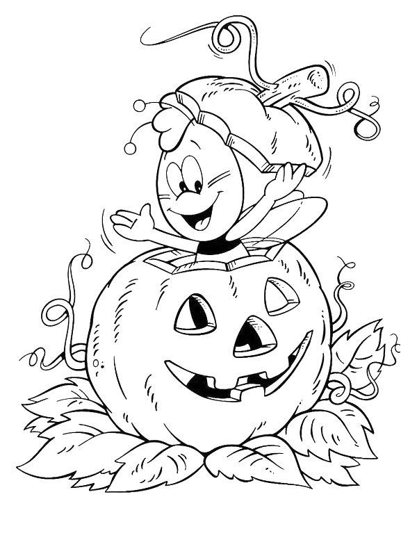 Ausmalbild Biene Maja Halloween  