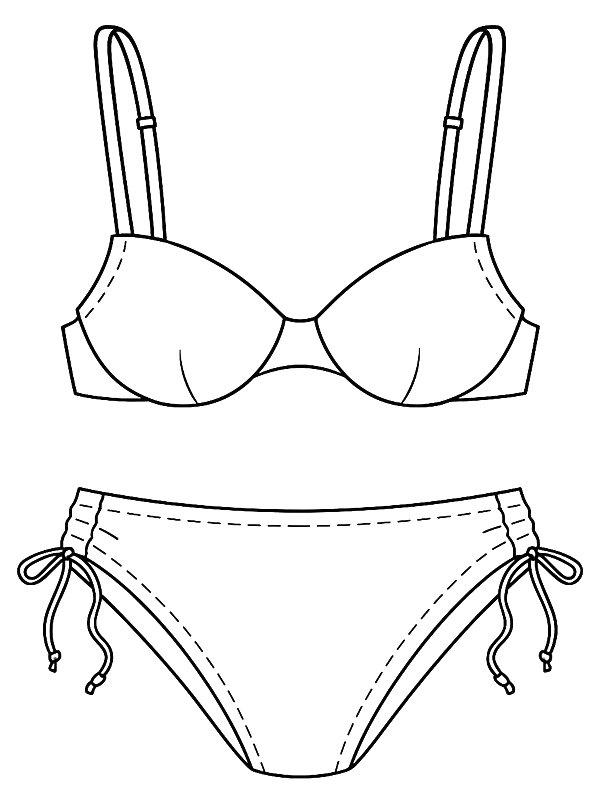 Ausmalbild Bikini  