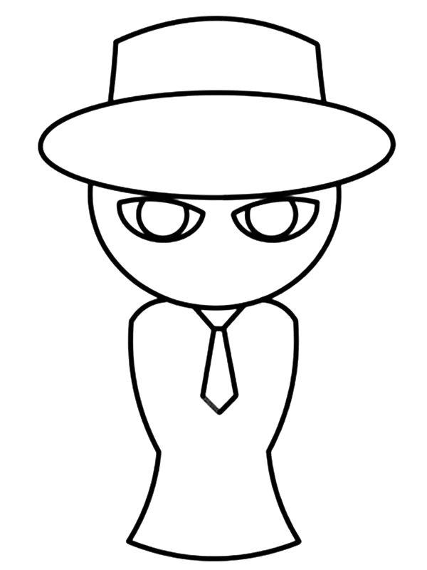 Ausmalbild Black Incredibox Sprunki  