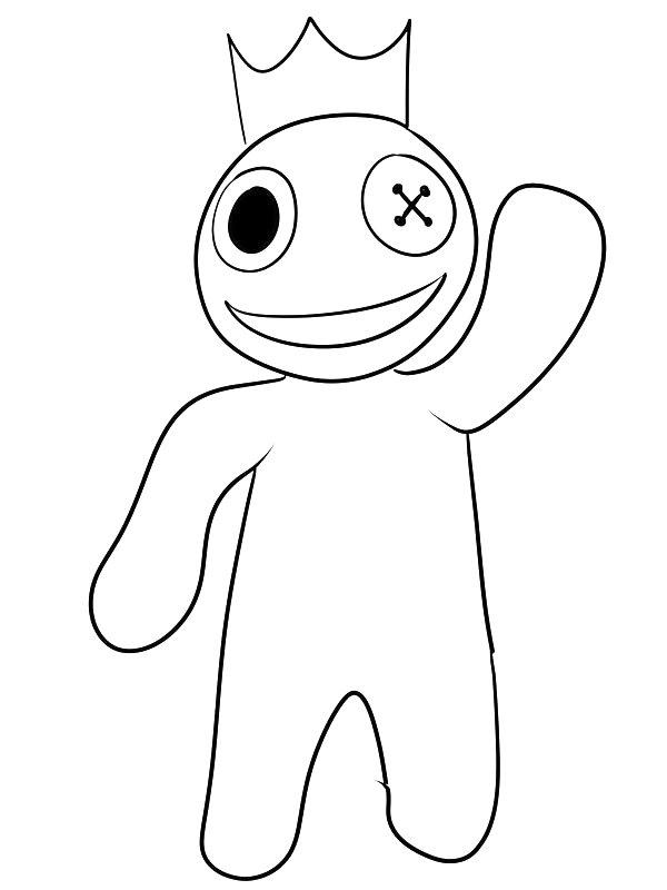 Ausmalbild Blue Rainbow Friends  
