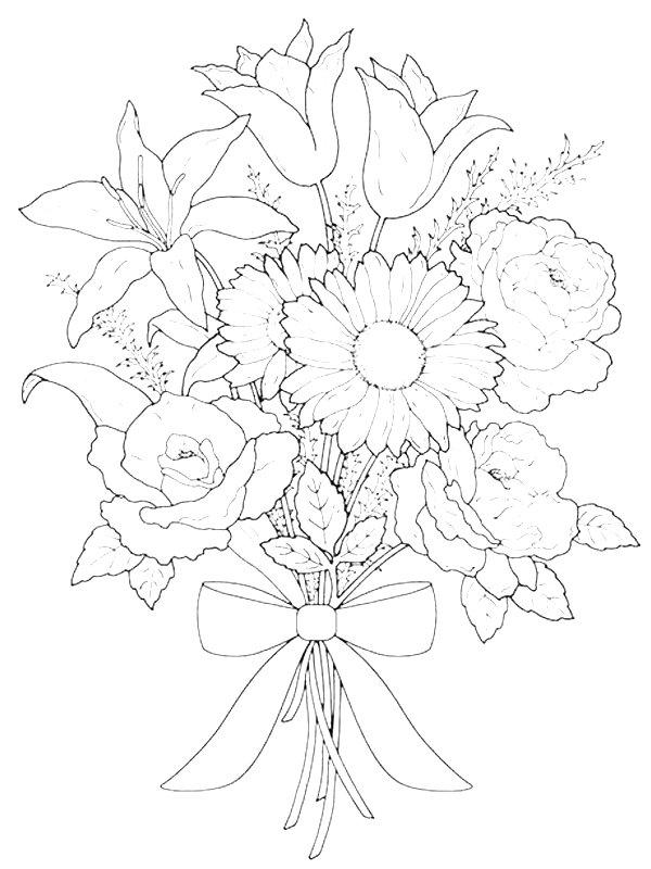 Ausmalbild Blumenstrauß  