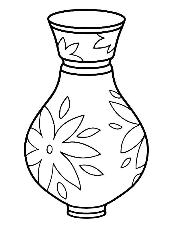 Ausmalbild Blumenvase  