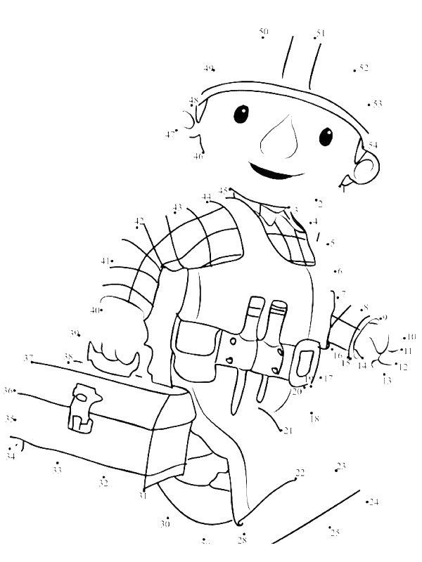 Ausmalbild Bob der Baumeister Punktverbindung  