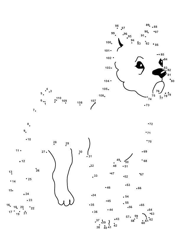 Ausmalbild Boxerhund Punkt zu Punkt  