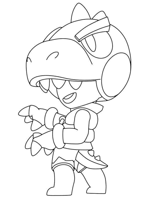 Ausmalbild Brawl Stars Dino Leon  