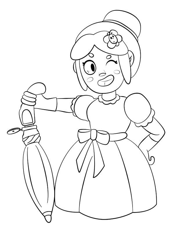 Ausmalbild Brawl Stars Piper  