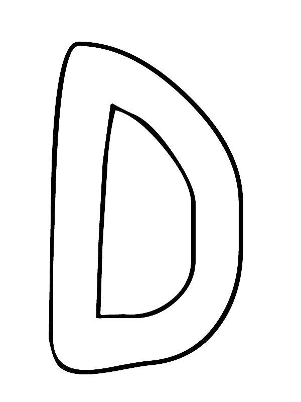 Ausmalbild Buchstabe D  