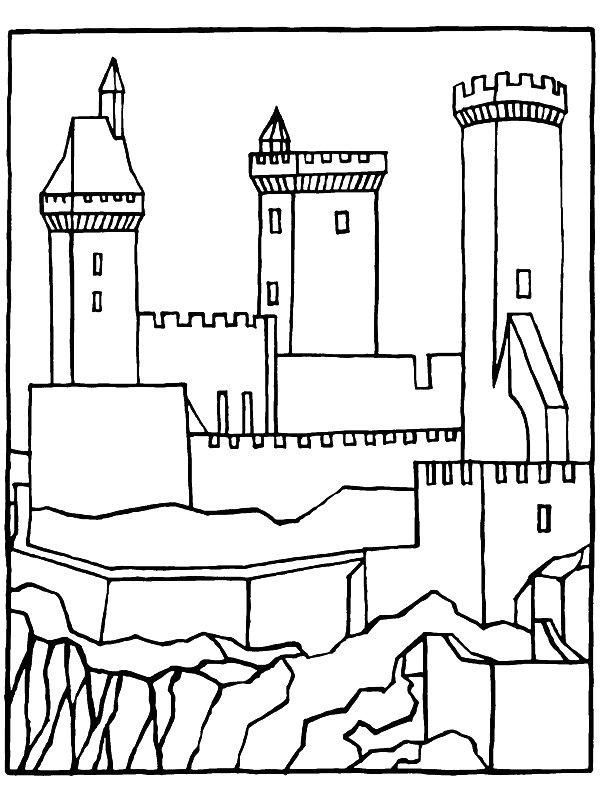 Ausmalbild Burg Foix  