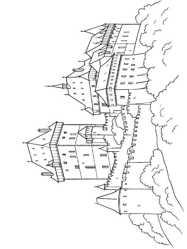 Ausmalbild Burg Karlštejn  