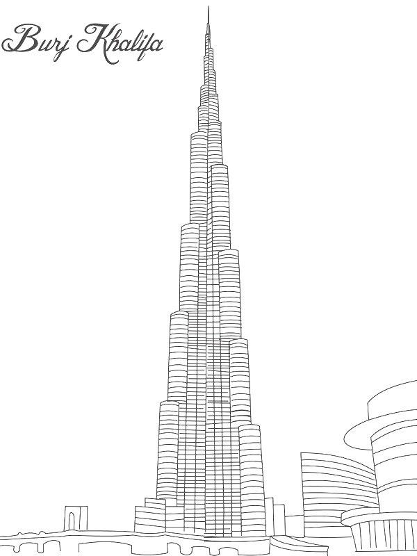 Ausmalbild Burj Khalifa  