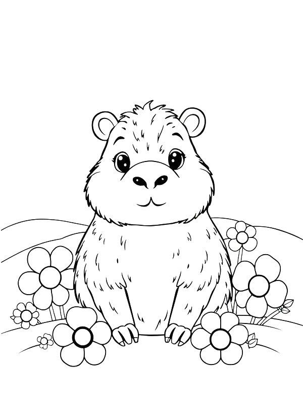 Ausmalbild Capybara  
