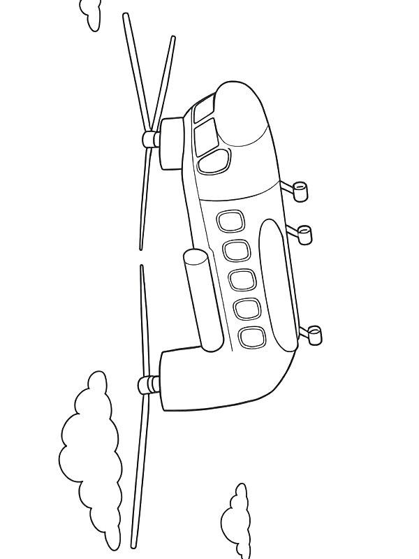Ausmalbild Chinook-Hubschrauber  