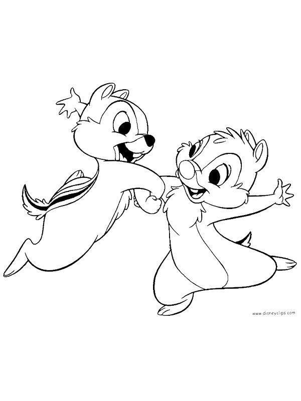 Ausmalbild Chip und Chap tanzen  