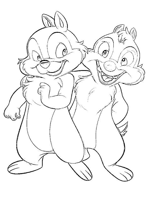 Ausmalbild Chip und Chap  