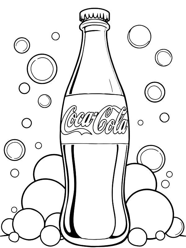 Ausmalbild Coca Cola Flasche  