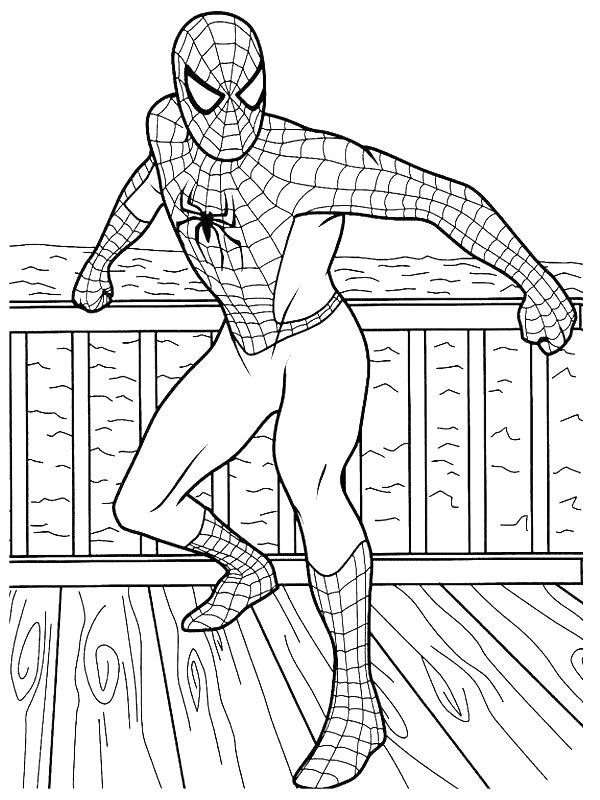 Ausmalbild Cooler Spiderman  