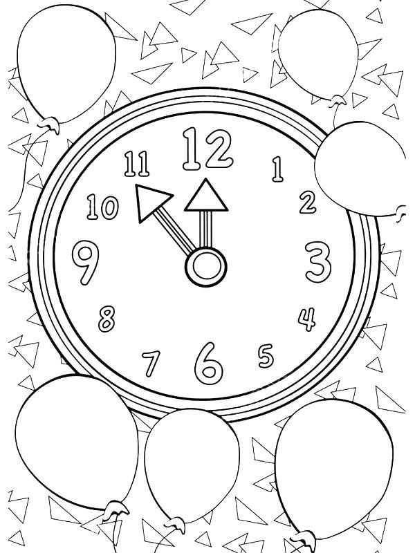 Ausmalbild Countdown bis Silvester  