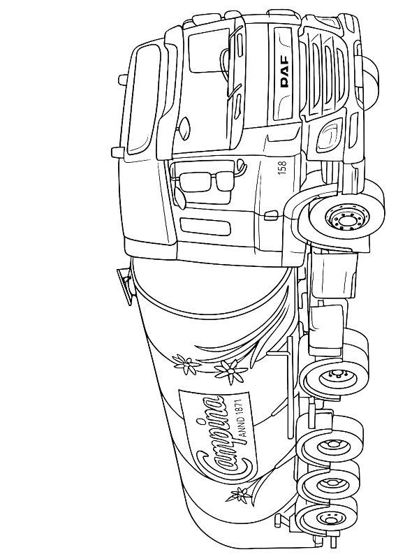 Ausmalbild DAF Milchtransporter  