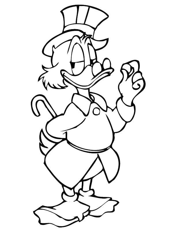 Ausmalbild Dagobert Duck  