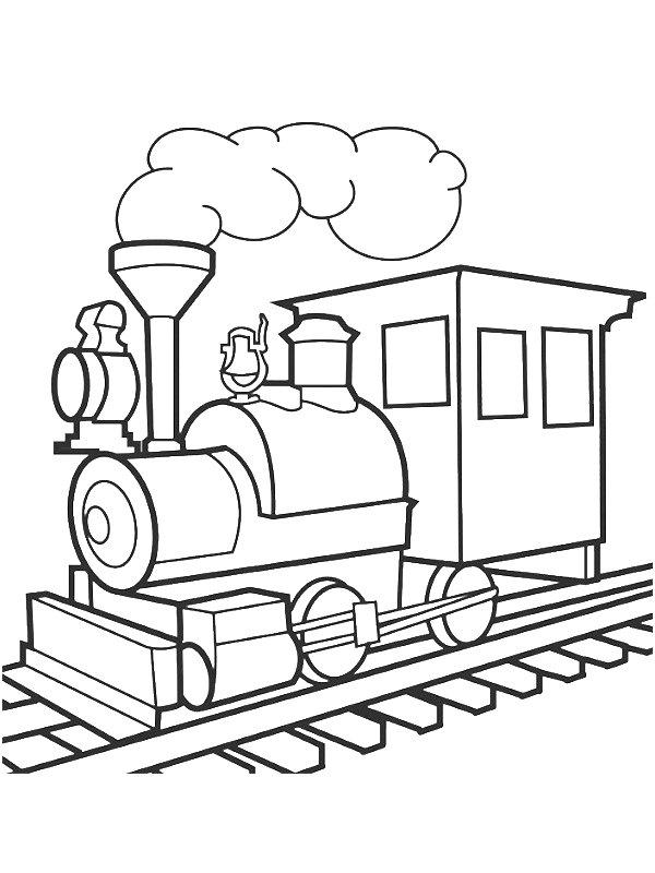 Ausmalbild Dampflokomotive  