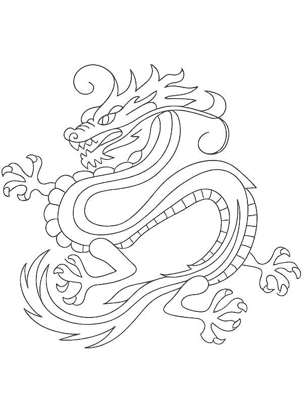 Ausmalbild Drachen Tattoo  