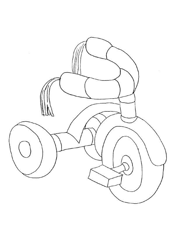 Ausmalbild Dreirad  